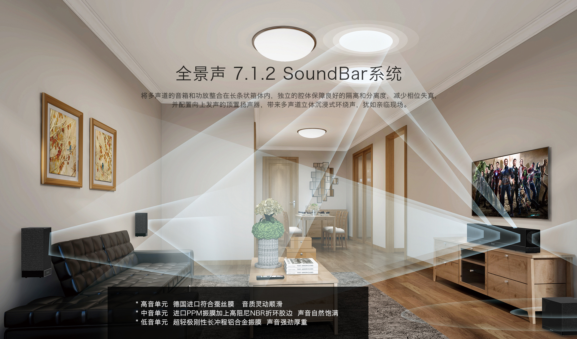 M15 高端AI全景声无线家庭影音系统 M15 高端AI全景声无线家庭影音系统